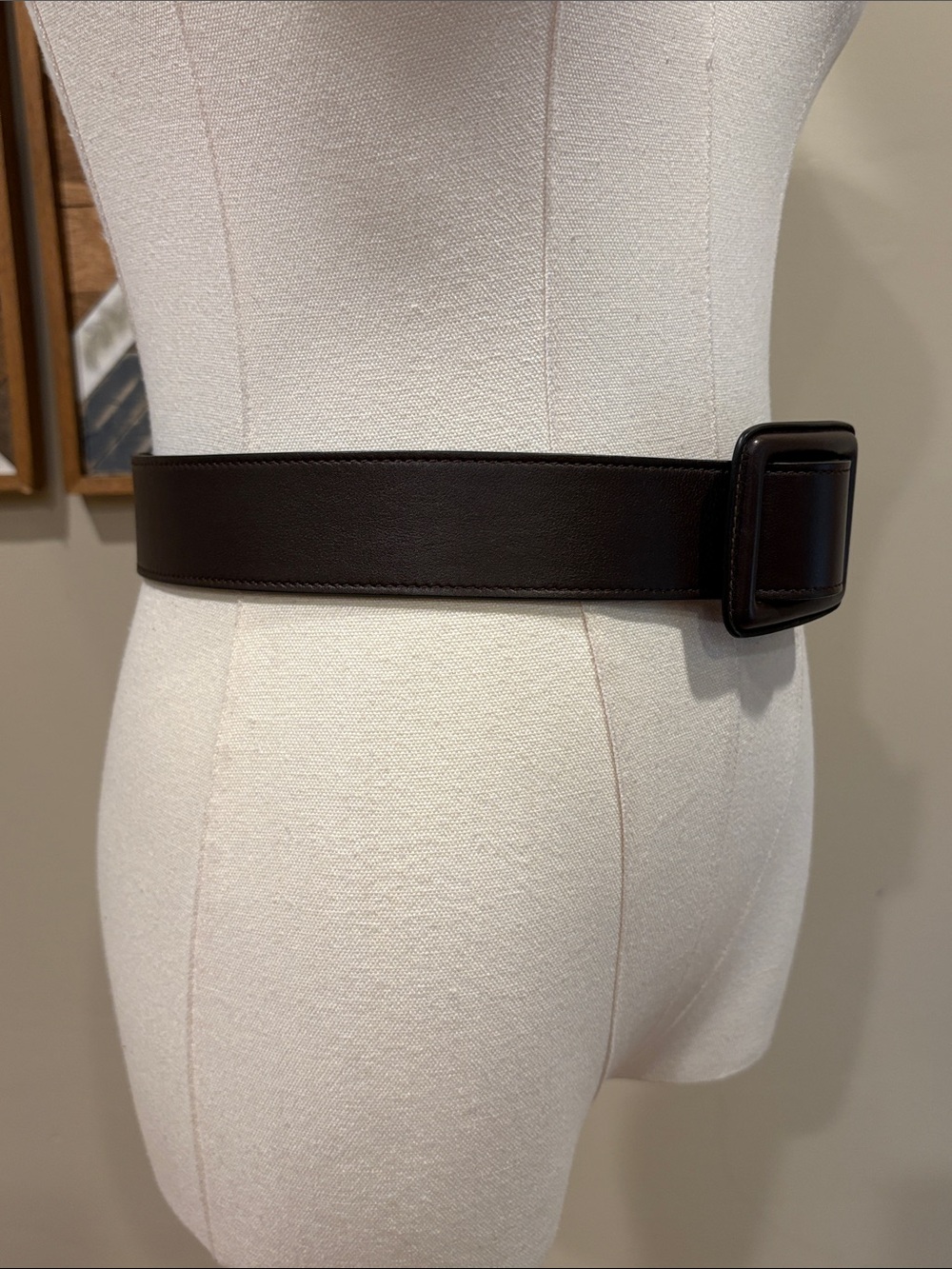 Ralph Lauren Collection Trench-Buckle Brown Leather Belt Made in Italy - Picture 5 of 13